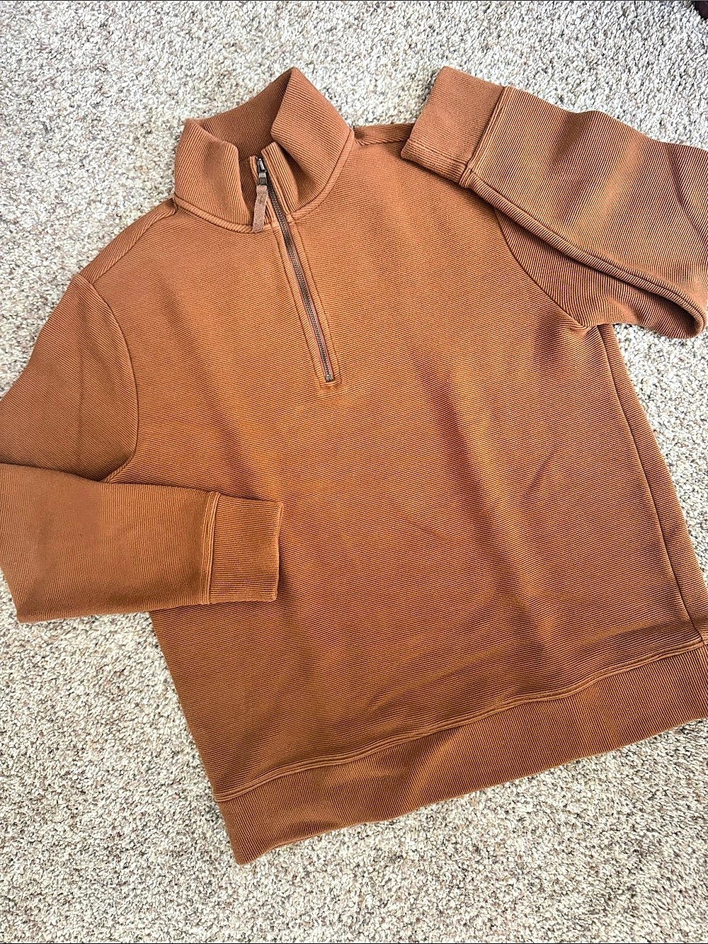 Banana Republic Quarter-Zip Pullover in Brown Size Large